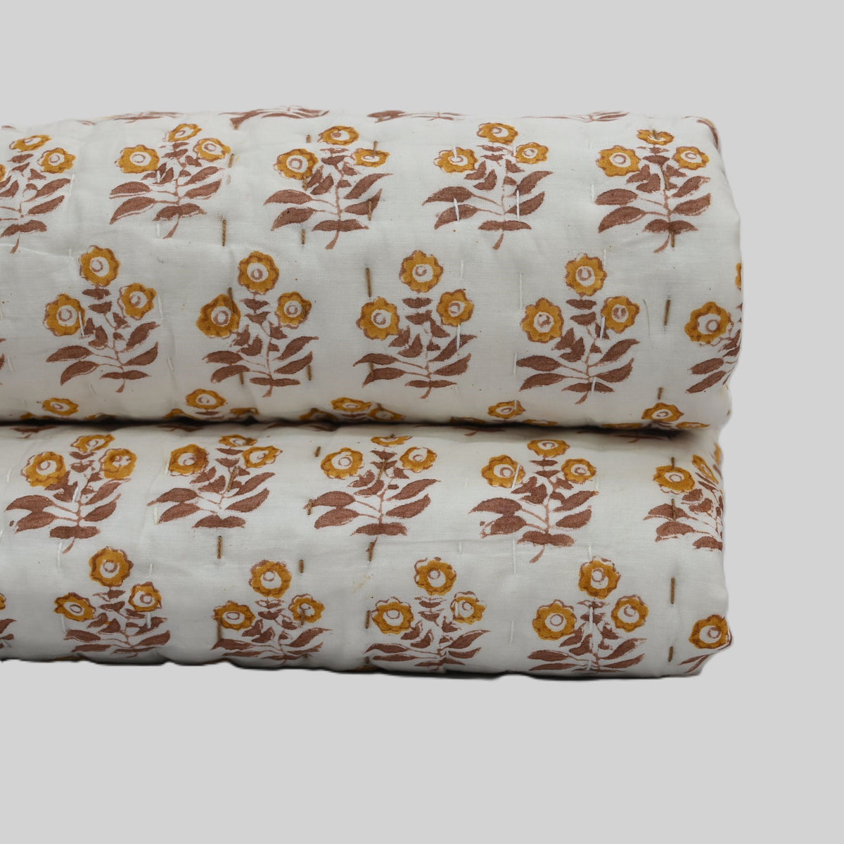 Asher Floral Hand Block Printed Quilt