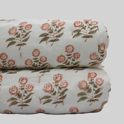 Asher Floral Hand Block Printe Quilt