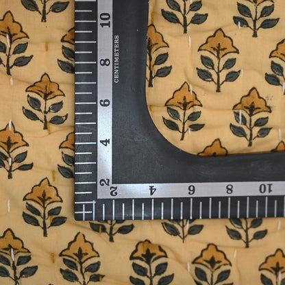 Vespera Floral Hand Block Printed Quilt
