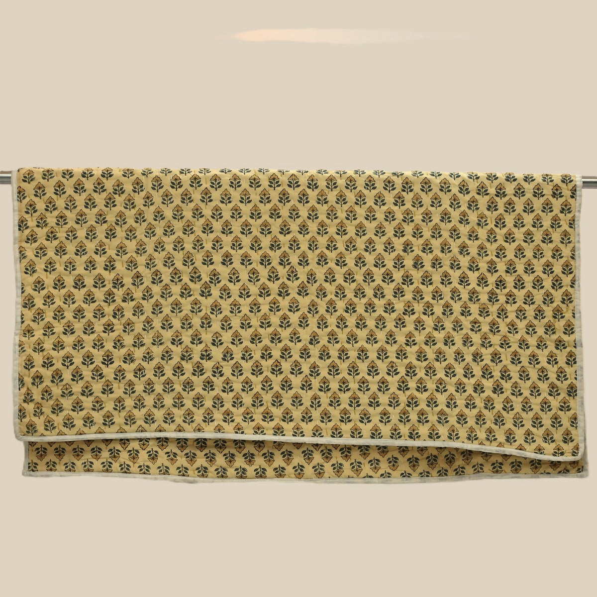 Vespera Floral Hand Block Printed Quilt