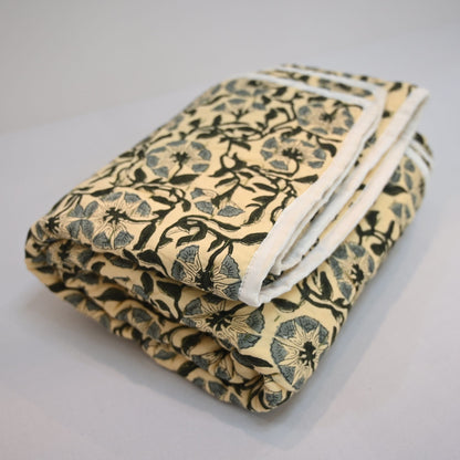 Valrah Floral Hand Block Printed Quilt