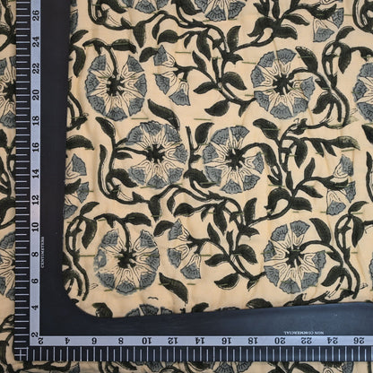 Valrah Floral Hand Block Printed Quilt