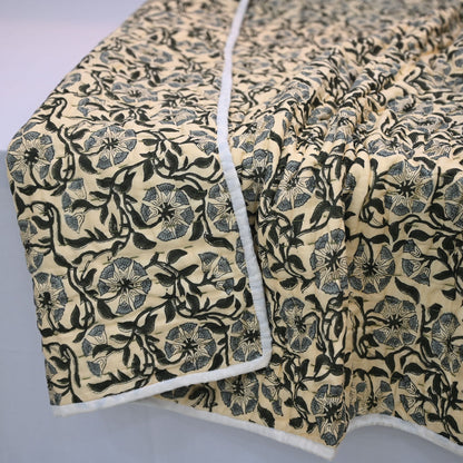 Valrah Floral Hand Block Printed Quilt