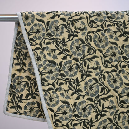 Valrah Floral Hand Block Printed Quilt