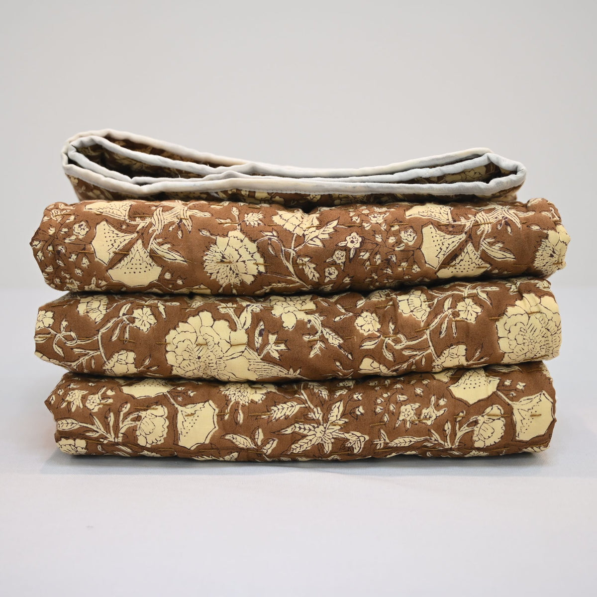 Aidyl Floral Hand Block Printed Quilt