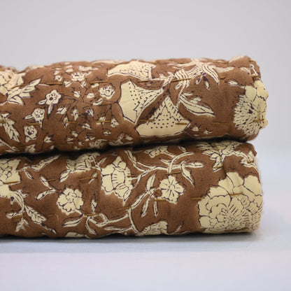 Aidyl Floral Hand Block Printed Quilt