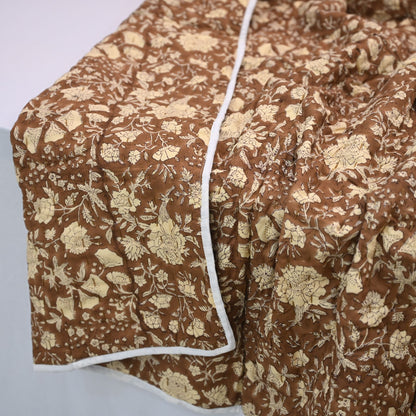 Aidyl Floral Hand Block Printed Quilt