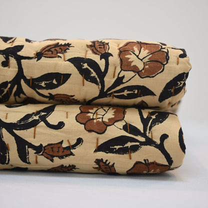Varlor Floral Hand Block Printed Quilt
