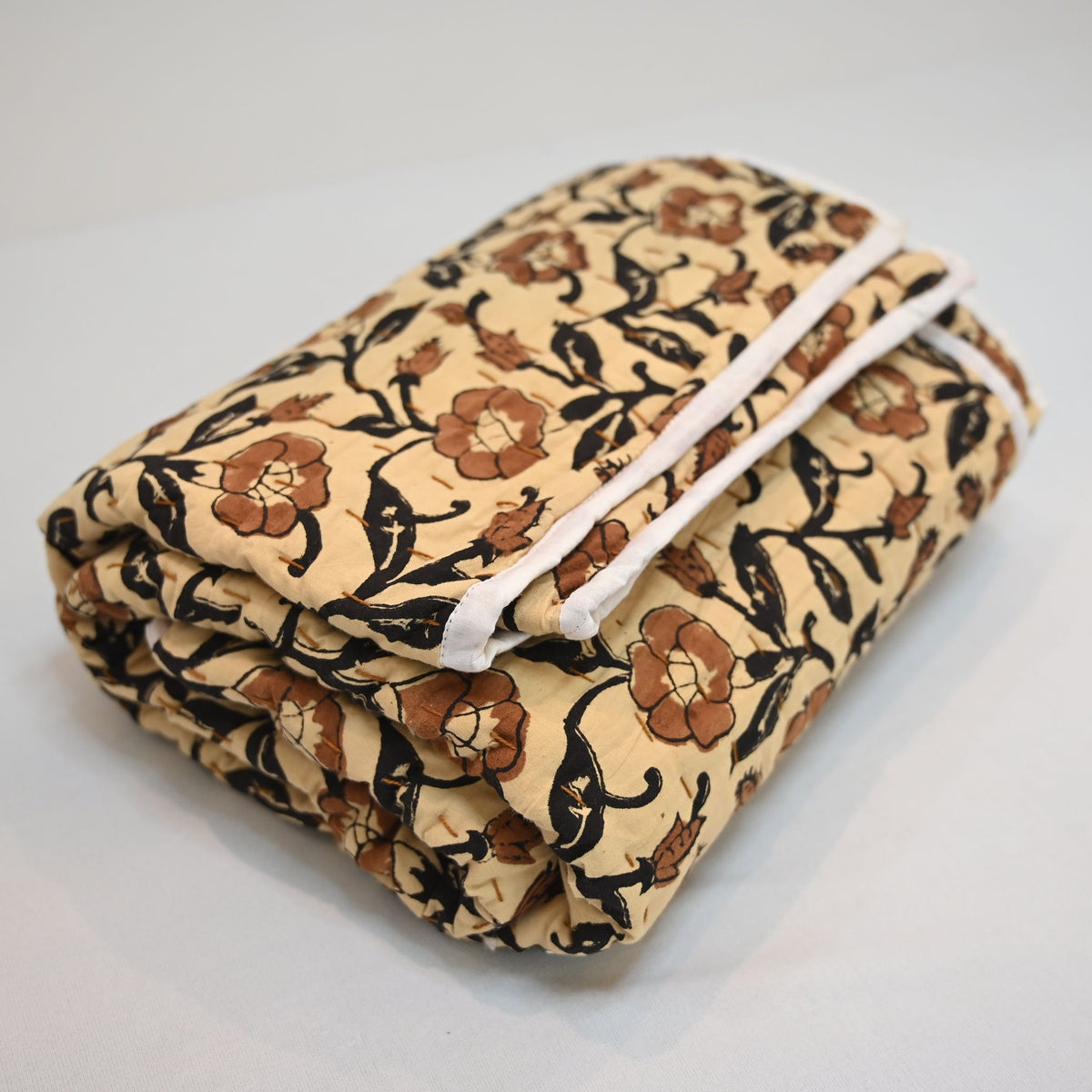 Varlor Floral Hand Block Printed Quilt