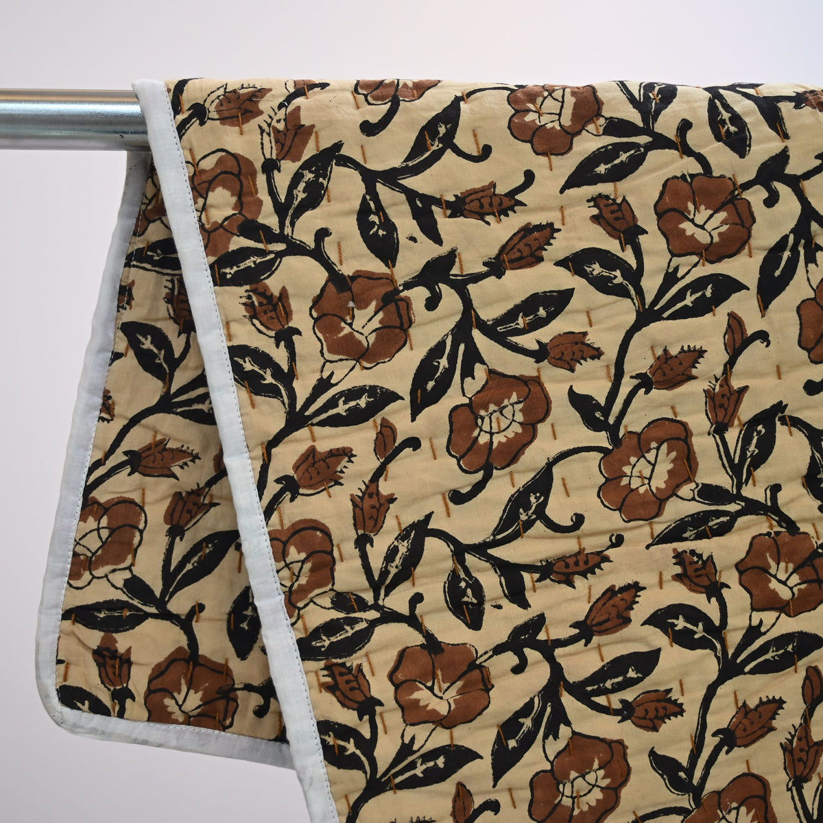 Varlor Floral Hand Block Printed Quilt