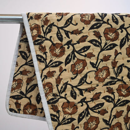 Varlor Floral Hand Block Printed Quilt