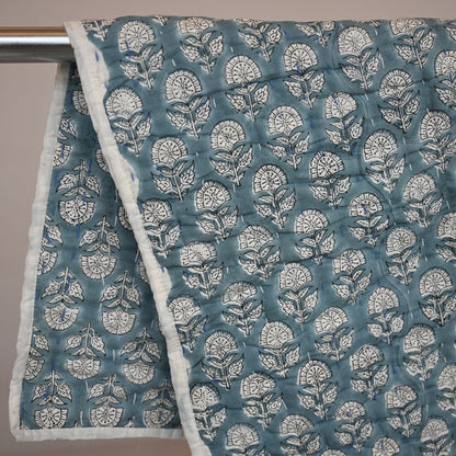 Corran Floral Hand Block Printed Quilt