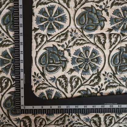 Dalvyn Floral Hand Block Printed Quilt