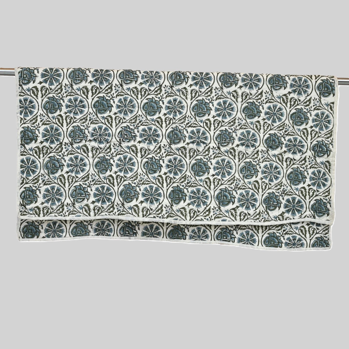 Dalvyn Floral Hand Block Printed Quilt
