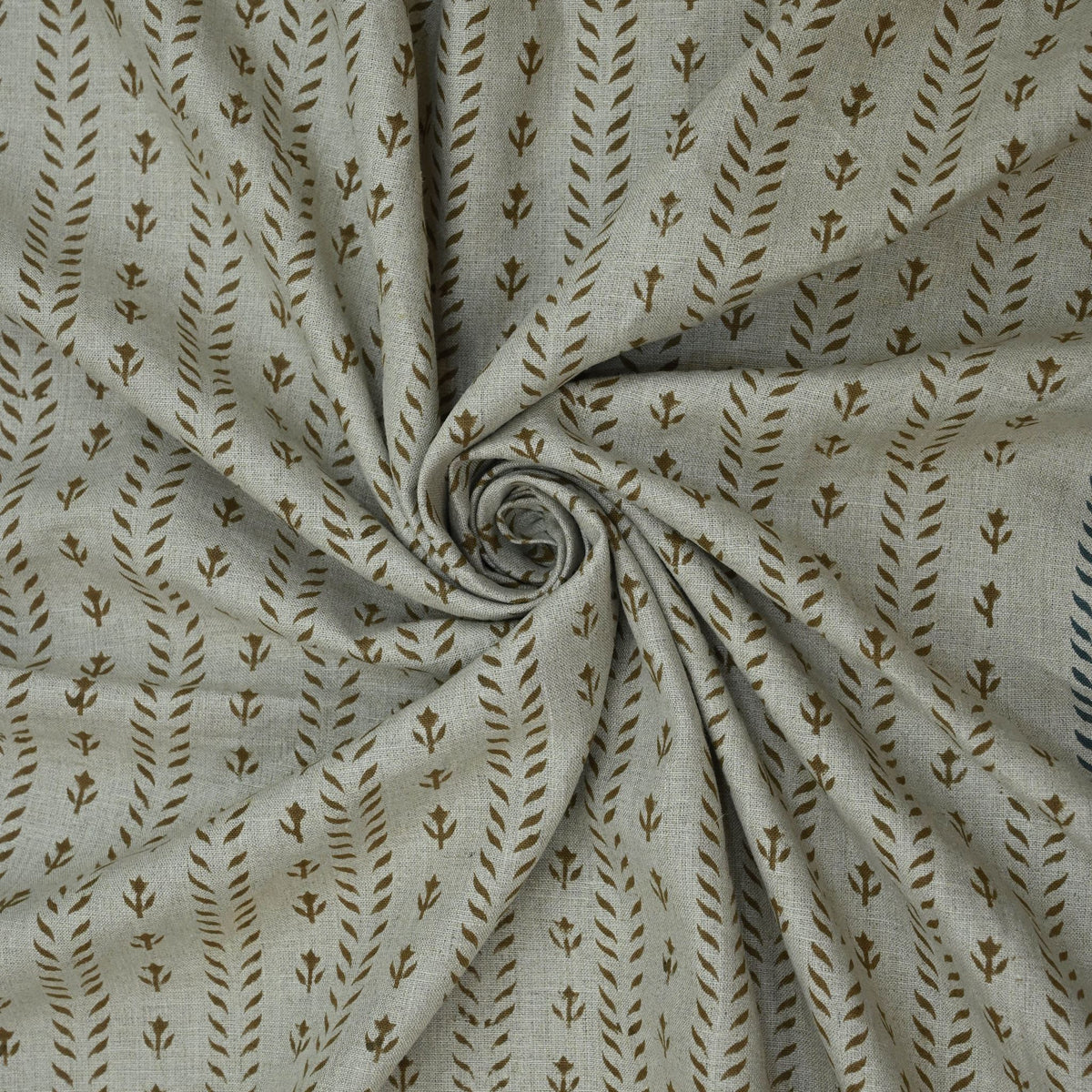 Alexa Floral Linen Block Print Fabric