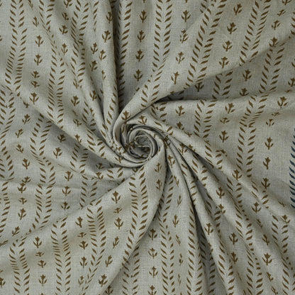 Alexa Floral Linen Block Print Fabric
