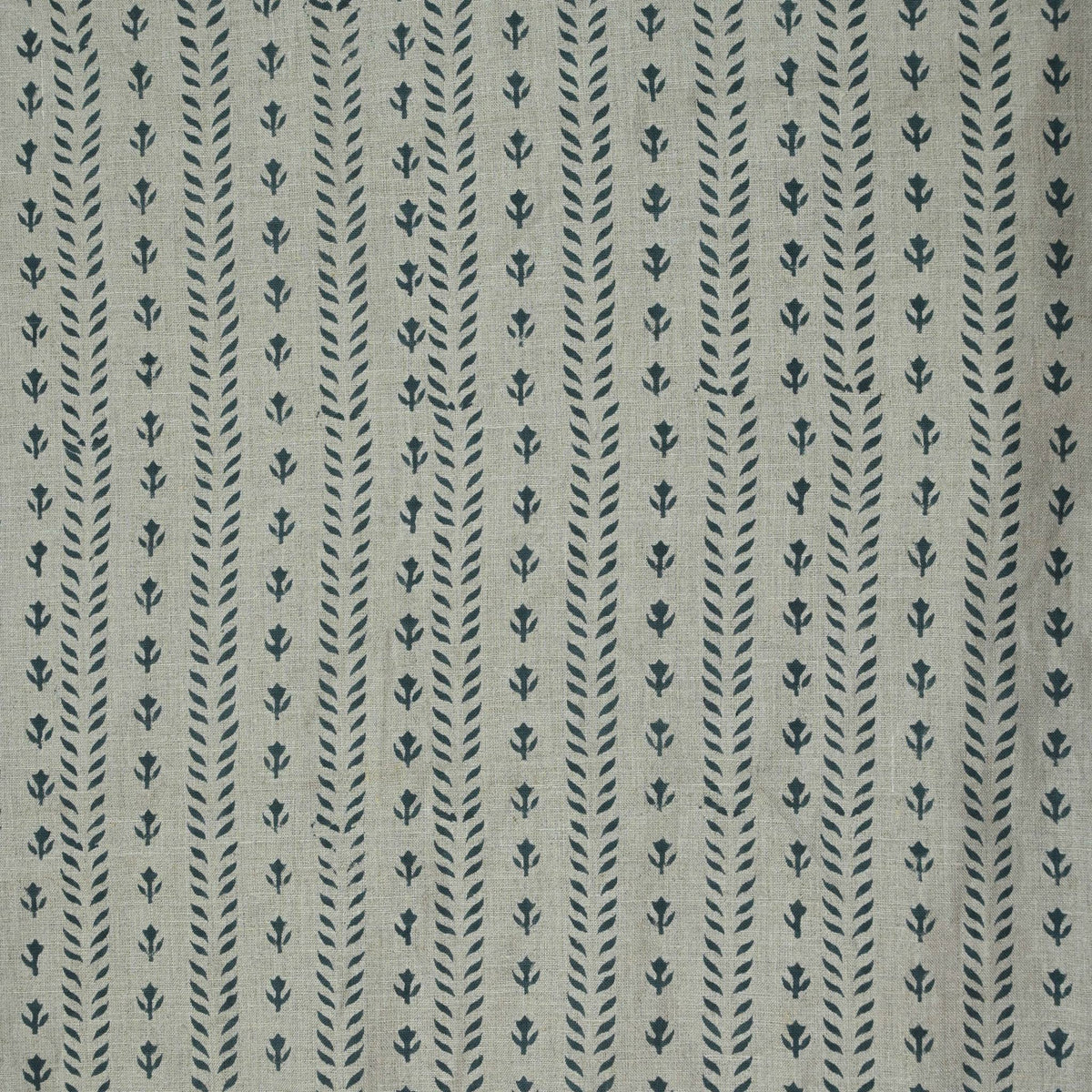 Alexa Floral Linen Block Print Fabric