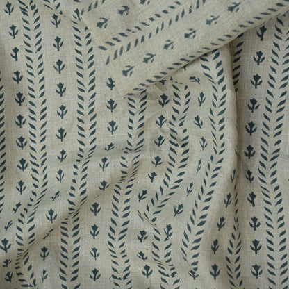 Alexa Floral Linen Block Print Fabric