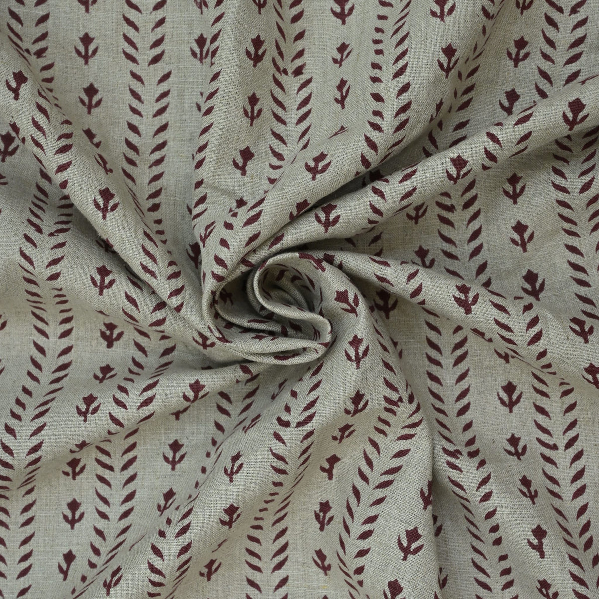 Alexa Floral Linen Block Print Fabric