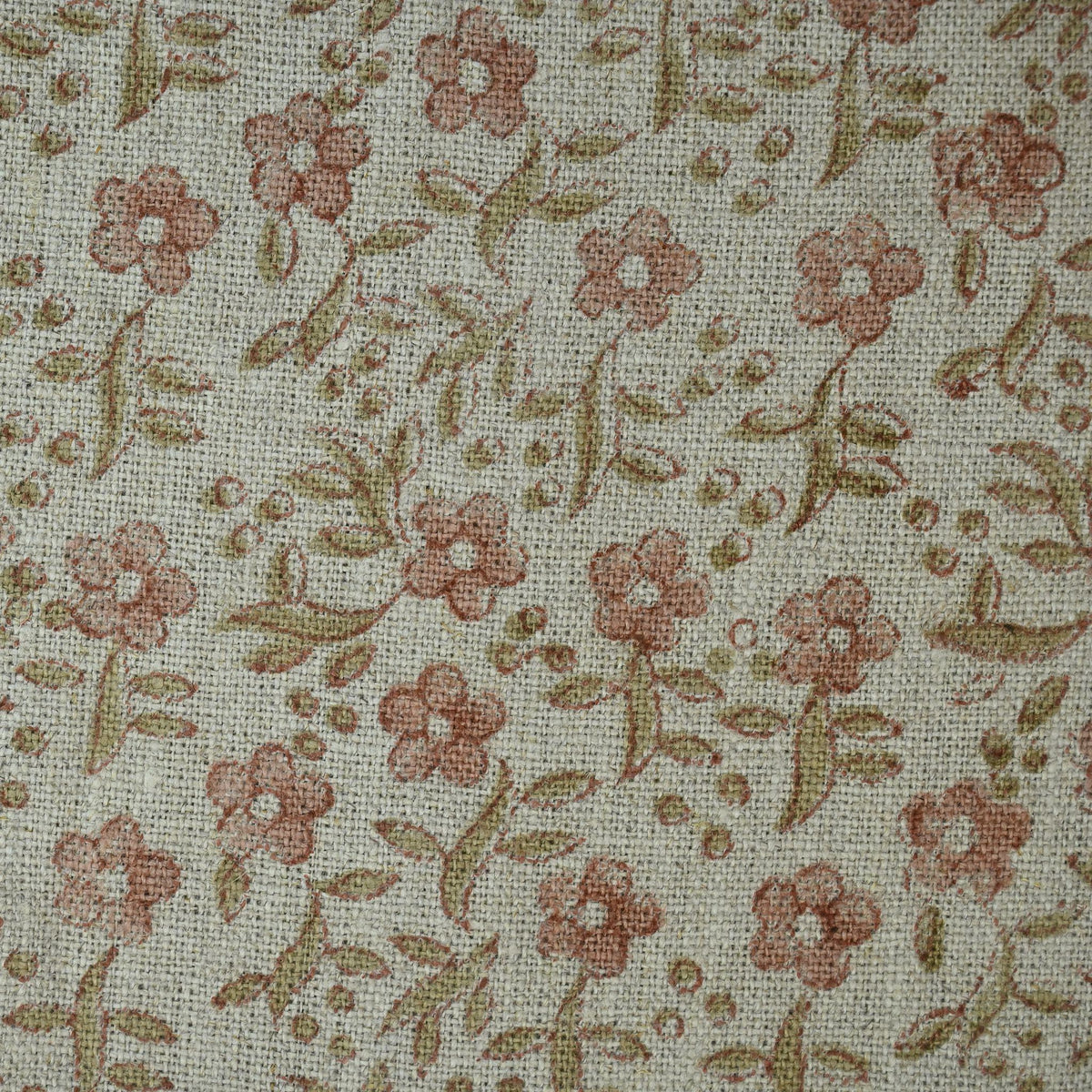 Lisa Floral Linen Block Print Fabric