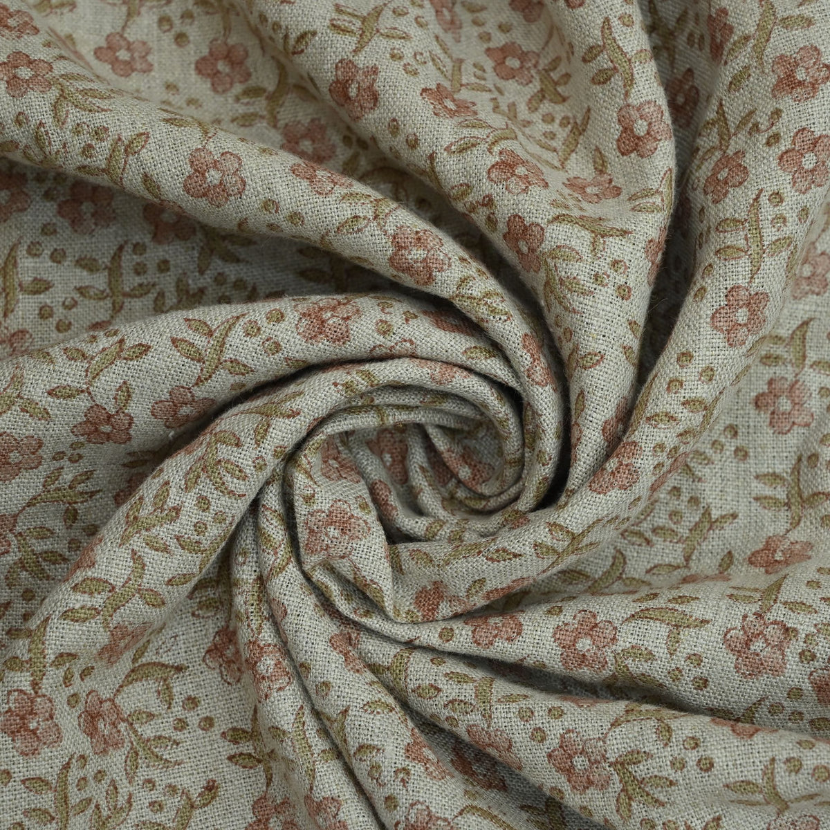 Lisa Floral Linen Block Print Fabric