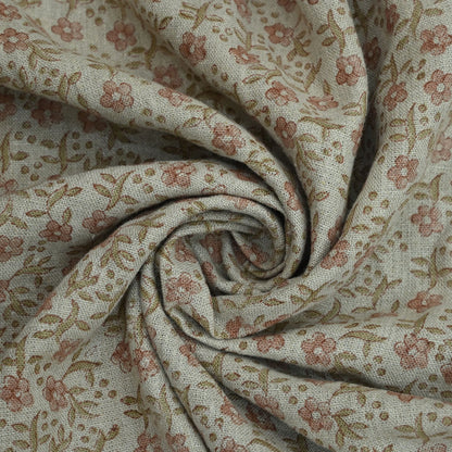 Lisa Floral Linen Block Print Fabric