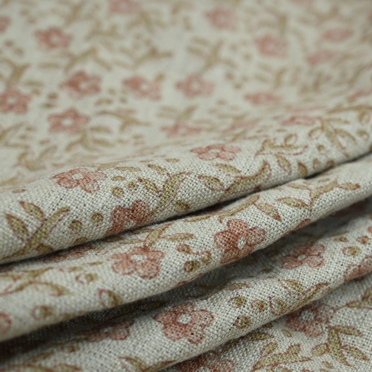 Lisa Floral Linen Block Print Fabric