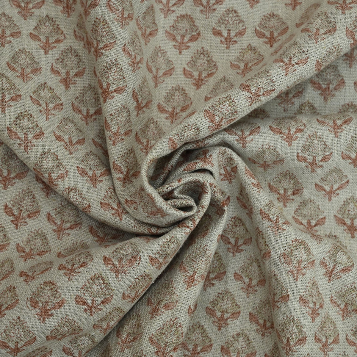 Brooke Hand Block Printe Linen Fabric