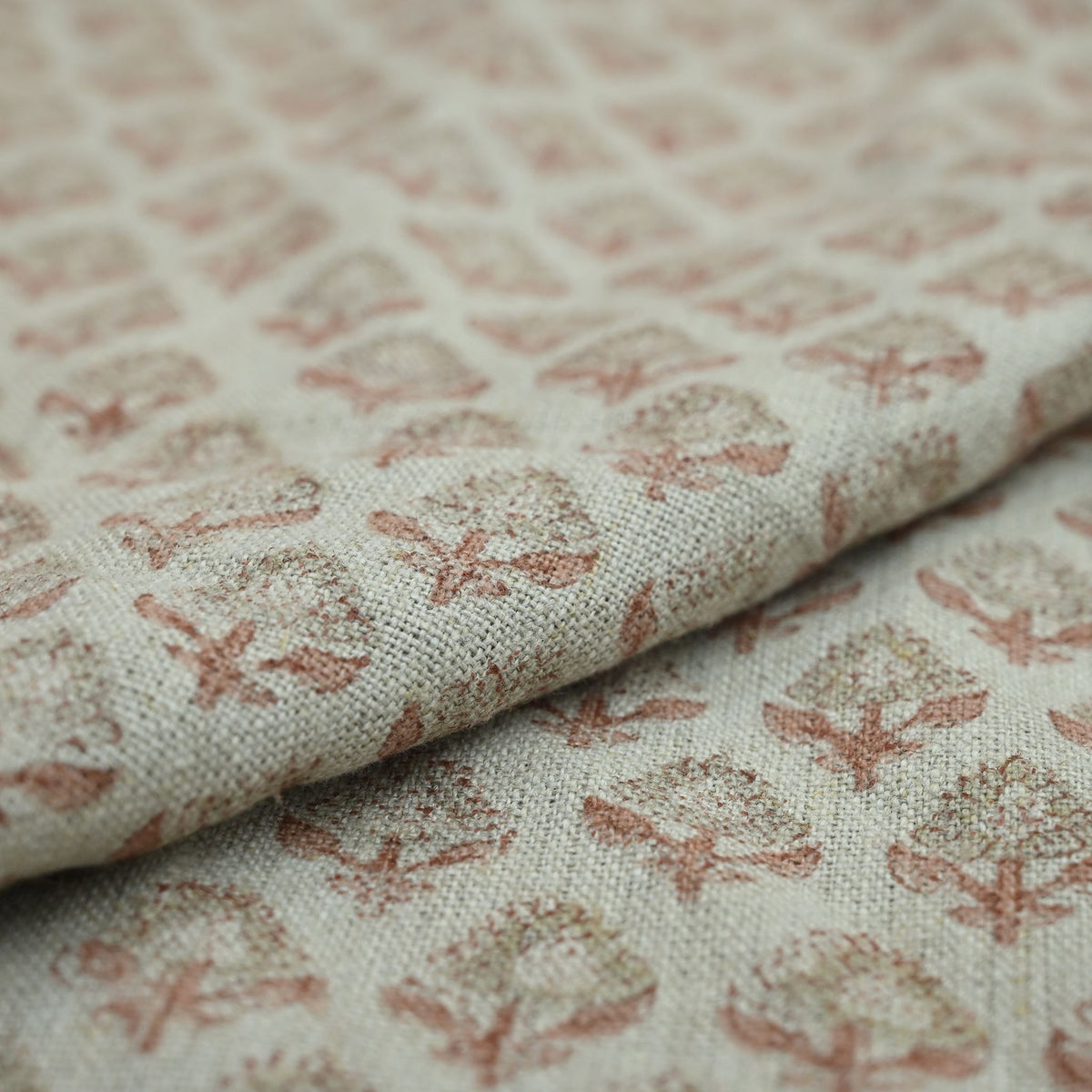 Brooke Hand Block Printe Linen Fabric