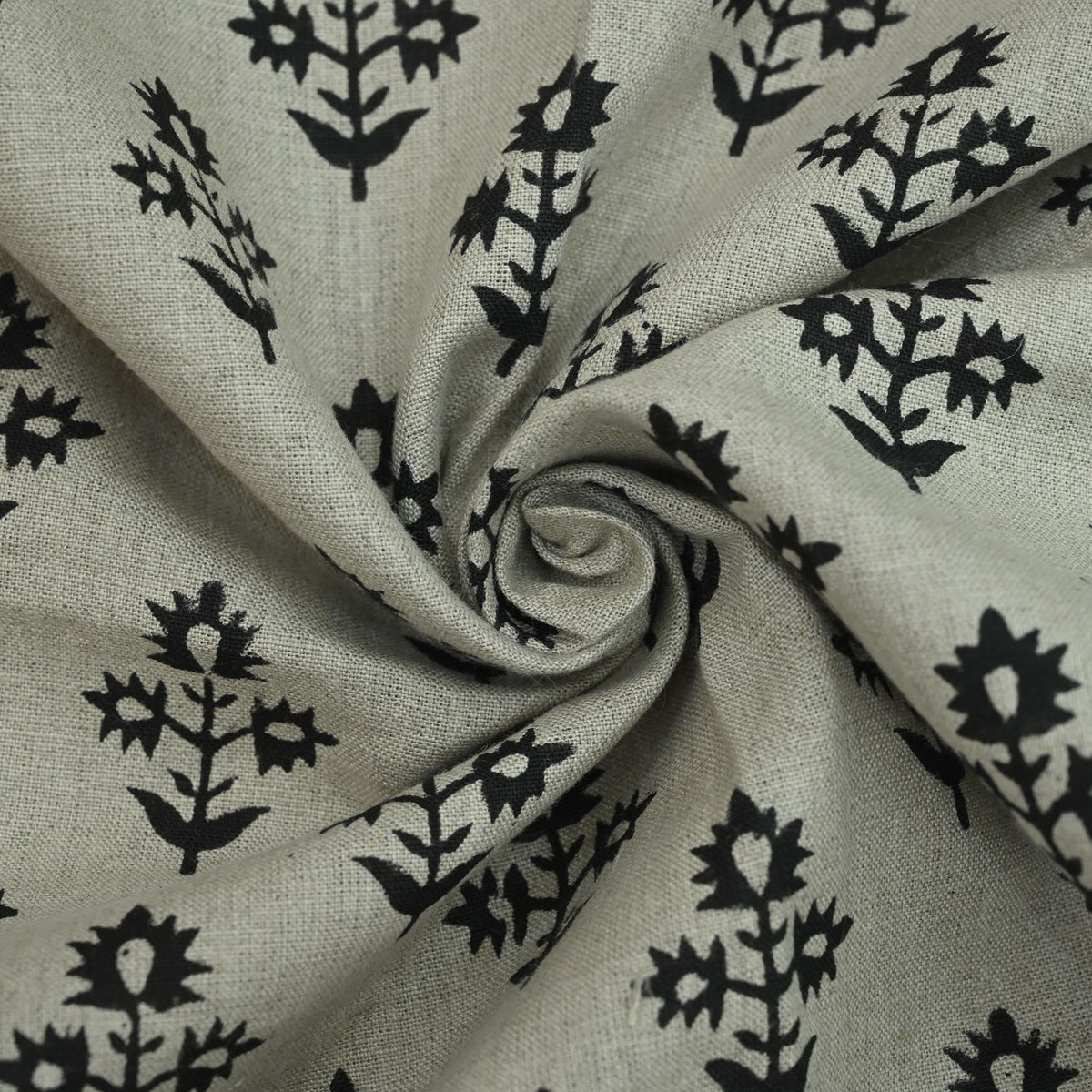 Marrowin  Block Print Handloom Linen Fabric