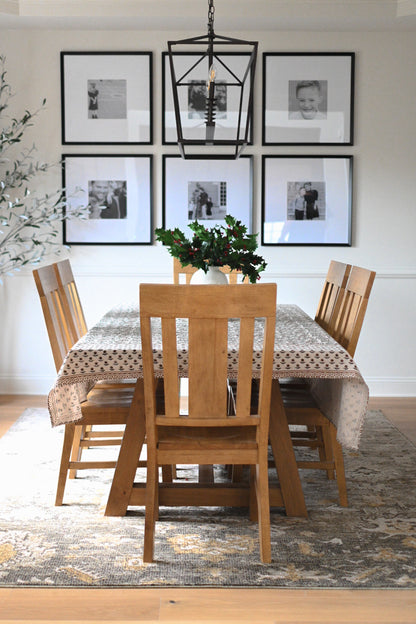 Chloe Floral Block Print Tablecloth
