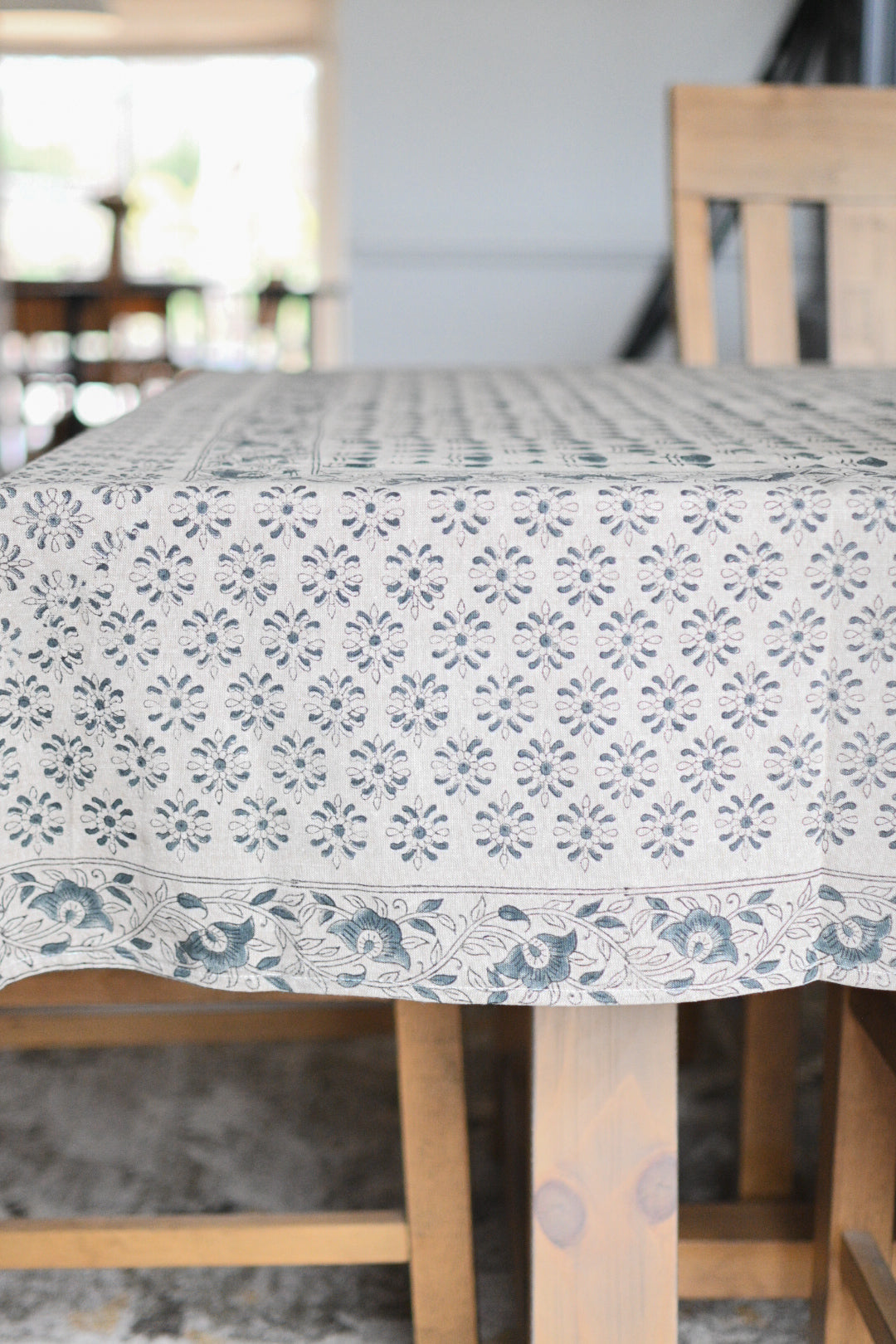 Bonnie Floral Block Print Tablecloth