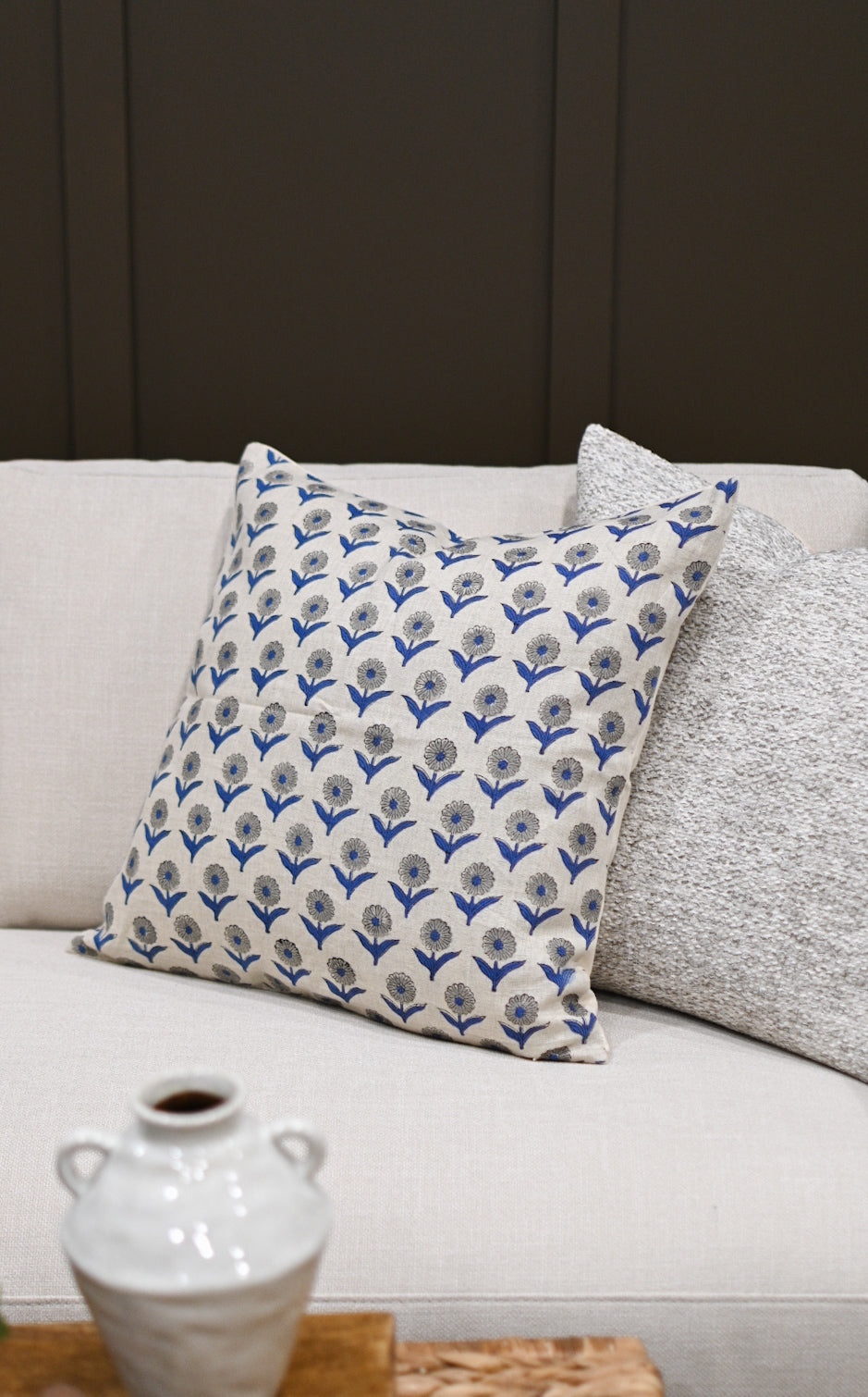 Bloom Royal Blue Pillow Cover