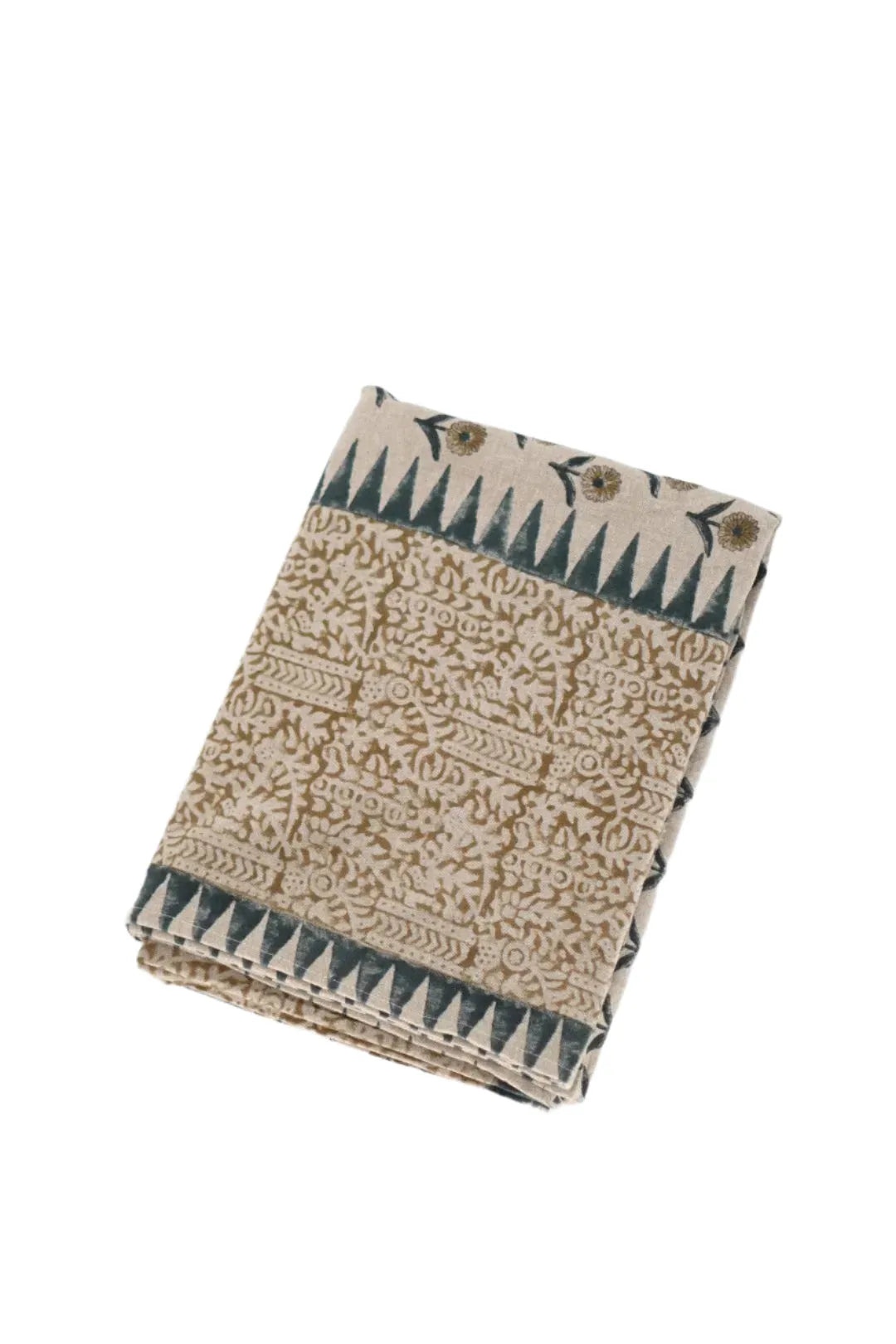Fiona Floral Block Print Tablecloth - Maple Village Lane