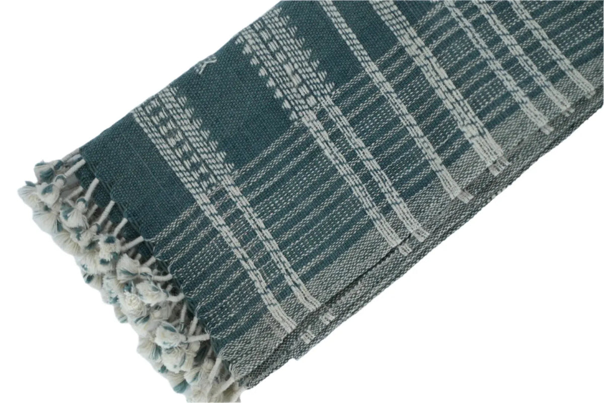 Bhujodi Table Runner - Blue Gray - Maple Village Lane