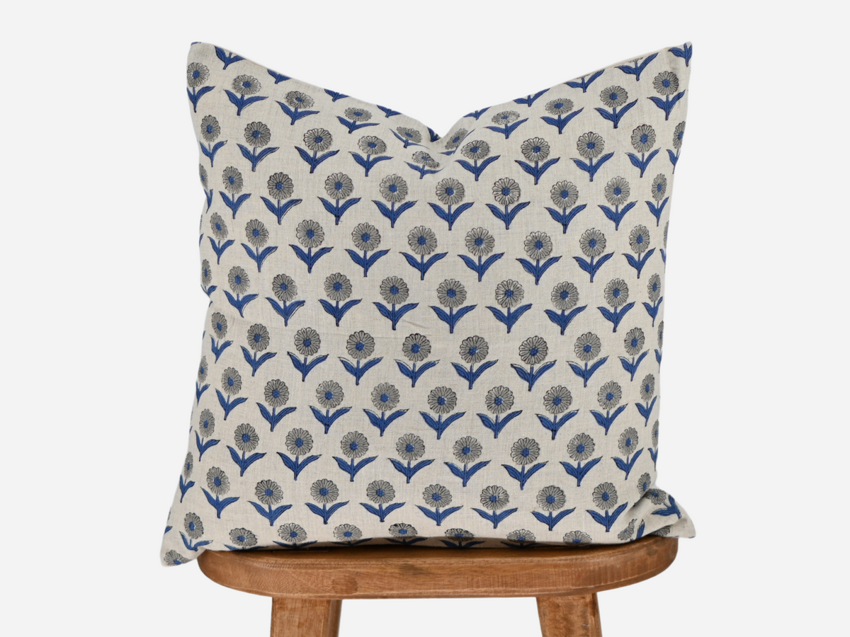 Bloom Royal Blue Pillow Cover