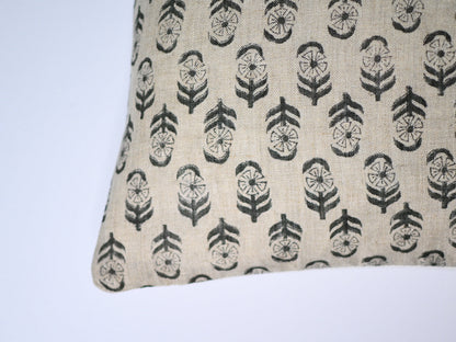 Yavelle Charcoal Block Print Pillow Cover