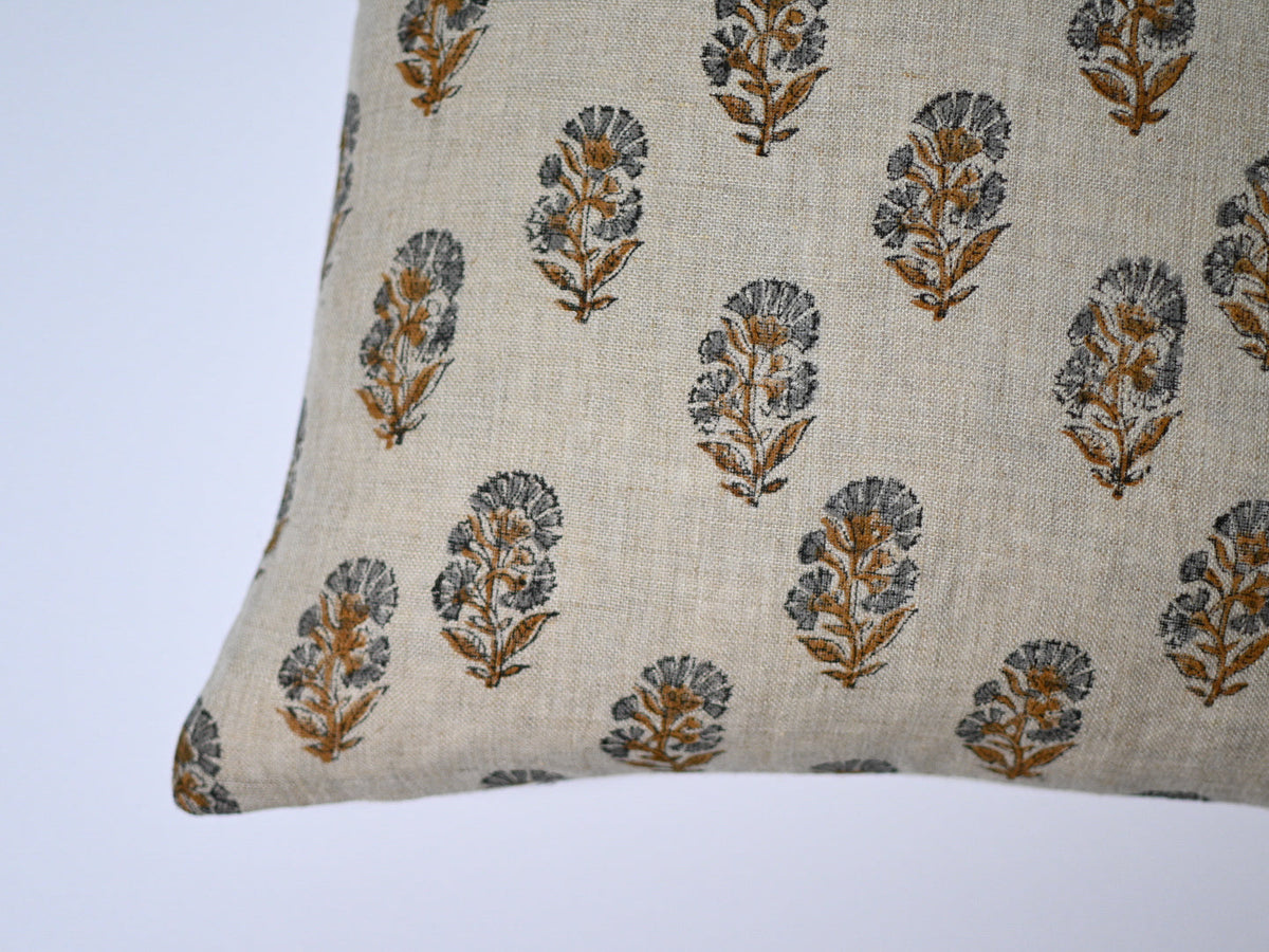 Pearl Chestnut Block Print Pillow Cover