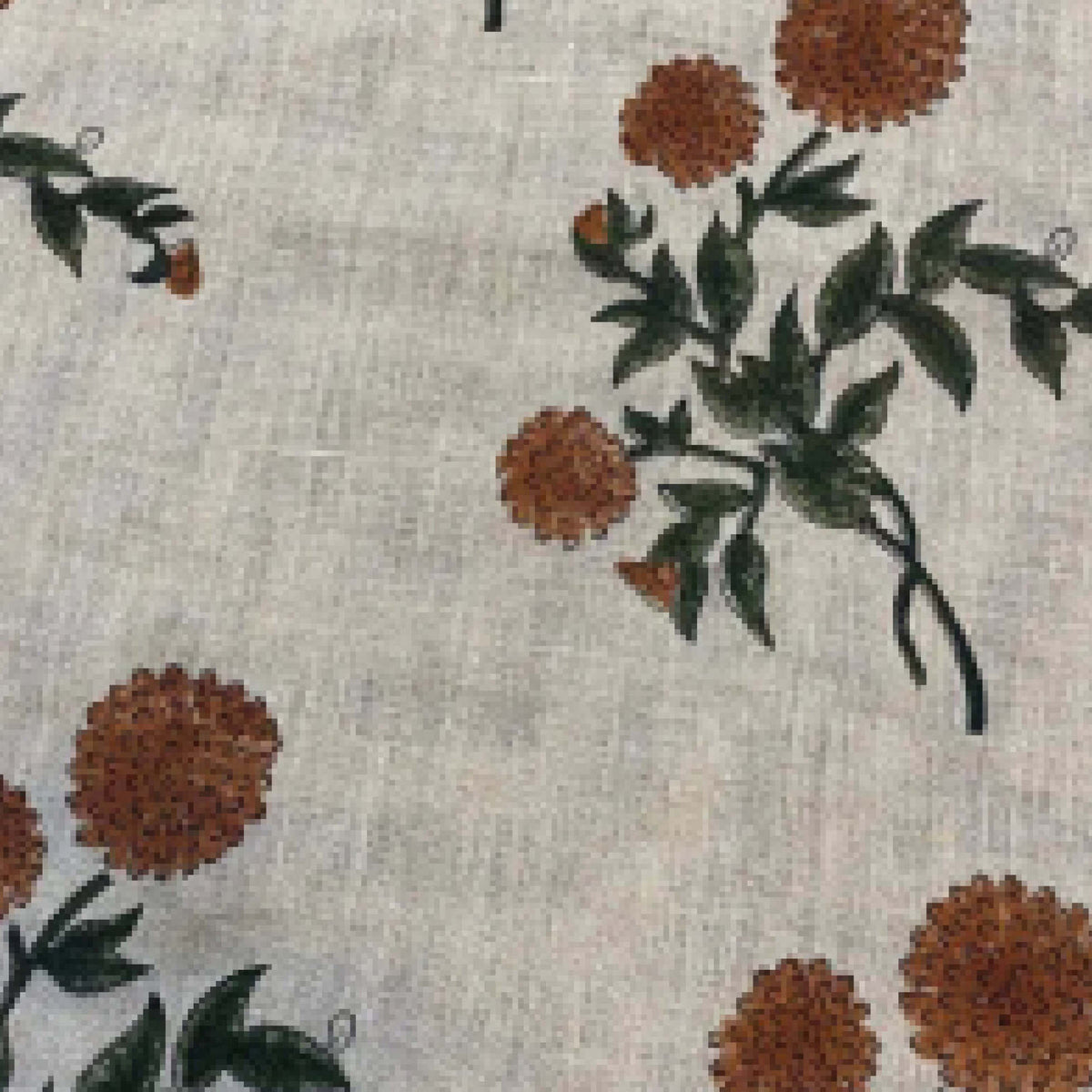Mary Hand Block Printed Linen Fabric