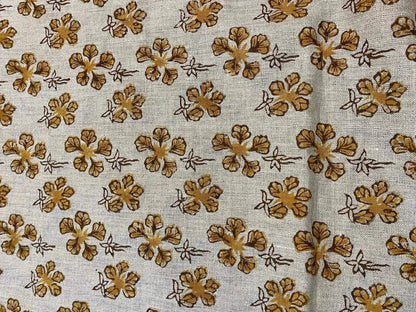 Laurie Hand Block Printed Linen Fabric