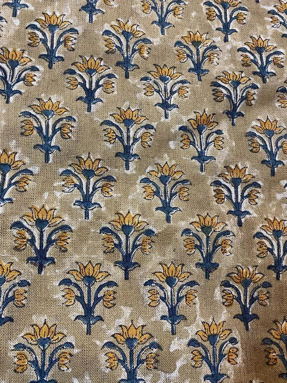 Hand Block Printed Linen Fabric , Home Decor Best Linen Fabric for decor, pillows ,upholstery, curtain 3 - Maple Village Lane