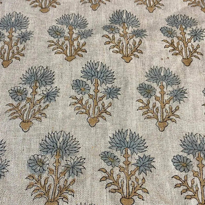 Emily Hand Block Printed Linen Fabric
