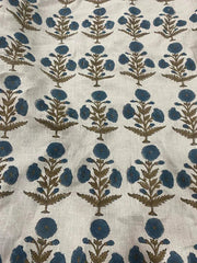 Hand Block Printed Linen Fabric , Home Decor Best Linen Fabric for decor, pillows ,upholstery, curtain 4 - Rohiyaan