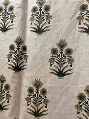 Hand Block Printed Linen Fabric , Home Decor Best Linen Fabric for decor, pillows ,upholstery, curtain 5 - Rohiyaan