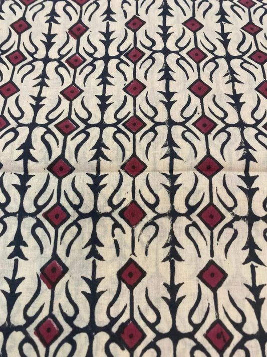 Indian Block Print, indian cotton, Hand stamped printing, by the yard, Indian Fabric, Peace Block Print Fabric, sewing and quilting fabric 5 - Rohiyaan