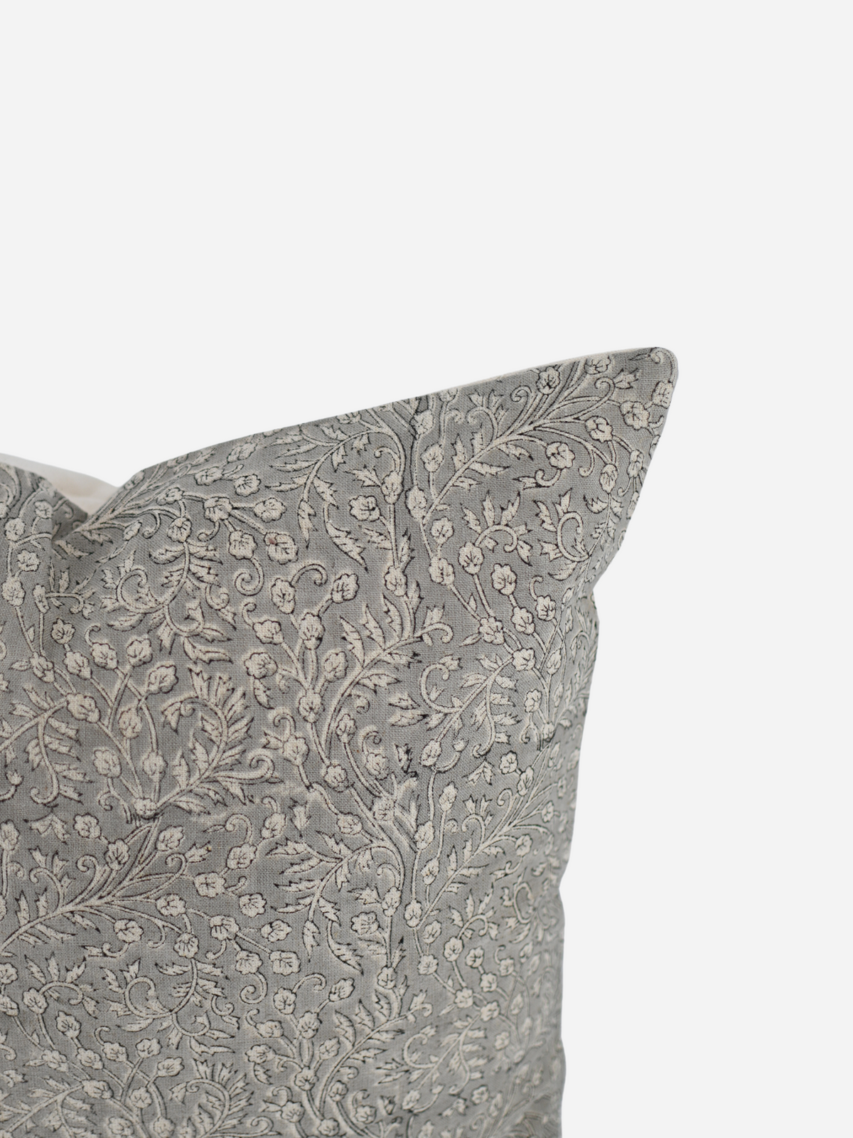 Elyse Ash Grey Block Print Pillow Cover