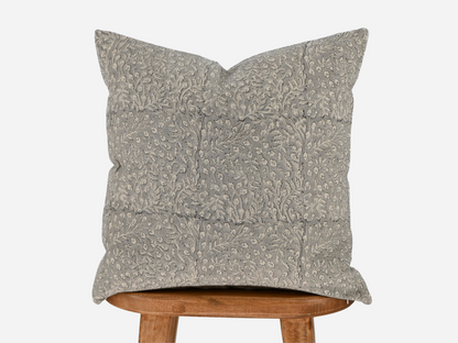 Elyse Ash Grey Block Print Pillow Cover