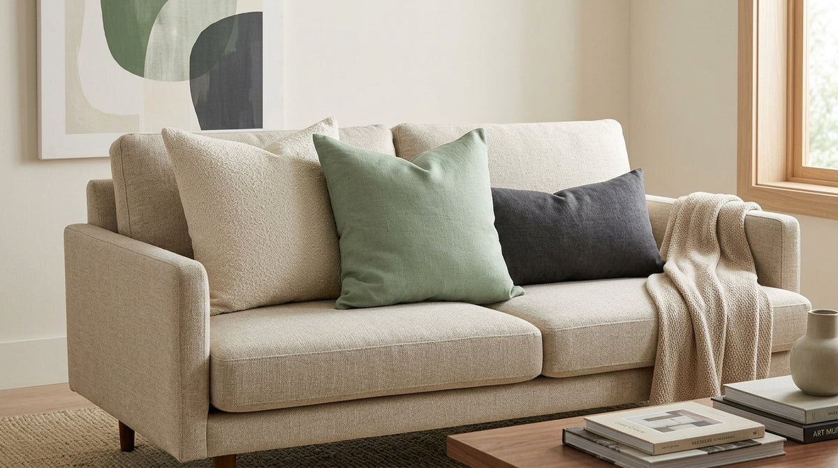 Rami Seafoam Solid Line Pillow Cover