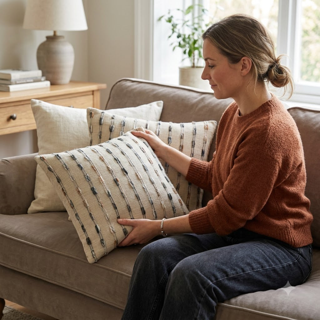 Malcolm Textured Neutral Cushion Cover