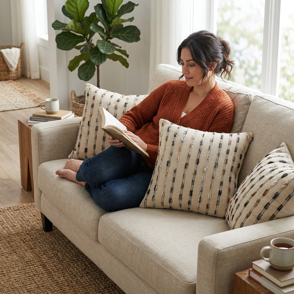 Malcolm Textured Neutral Cushion Cover